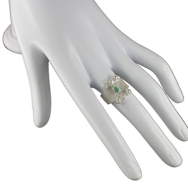 anillo de filigrana plata con esmeralda