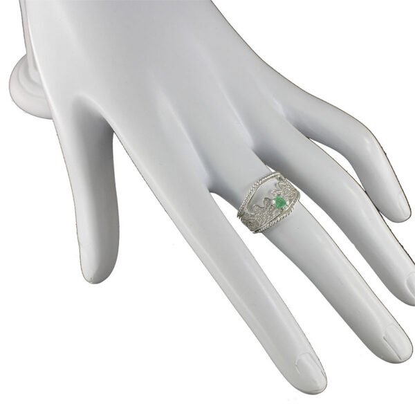 anillo de filigrana plata con esmeralda