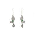 aretes de filigrana plata y esmeralda.