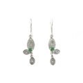 aretes de filigrana plata y esmeralda.