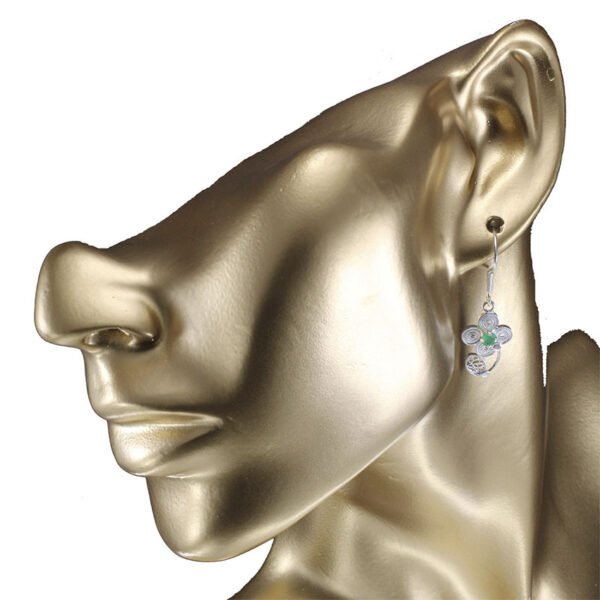 aretes de filigrana plata y esmeralda.