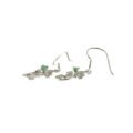 aretes de filigrana plata y esmeralda.