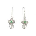 aretes de plata y esmeralda