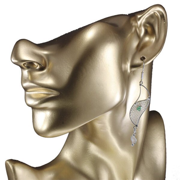 aretes de filigrana plata con esmeraldas