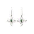 aretes de filigrana plata con esmeraldas