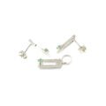 juegos pequeños en filigrana plata con esmeraldas
