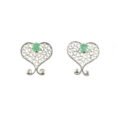 aretes de filigrana plata y esmeralda.