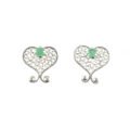 aretes de filigrana plata y esmeralda.