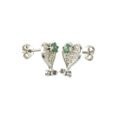 aretes de filigrana plata y esmeralda.