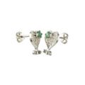 aretes de filigrana plata y esmeralda.