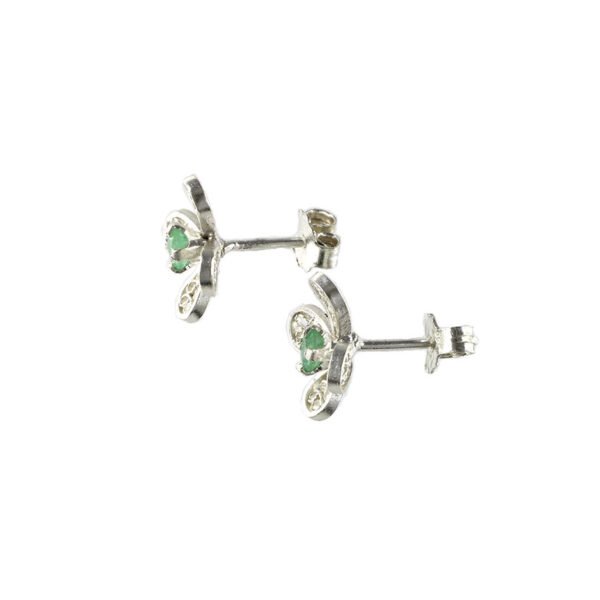 aretes de filigrana plata y esmeralda.