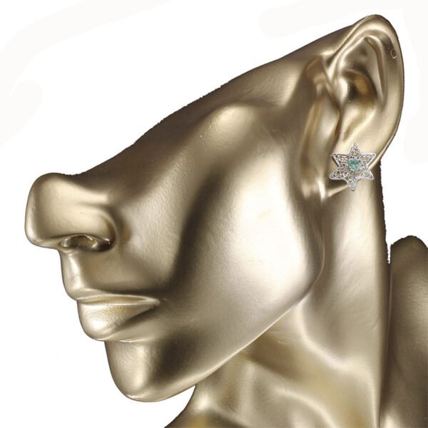 aretes de filigrana plata y esmeralda.