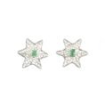 aretes de filigrana plata y esmeralda.