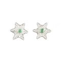 aretes de filigrana plata y esmeralda.