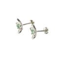 aretes de filigrana plata y esmeralda.