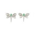 aretes de filigrana plata y esmeralda.