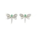 aretes de filigrana plata y esmeralda.