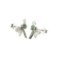 aretes de filigrana plata y esmeralda.