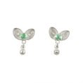 aretes de filigrana plata y esmeralda.