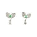 aretes de filigrana plata y esmeralda.