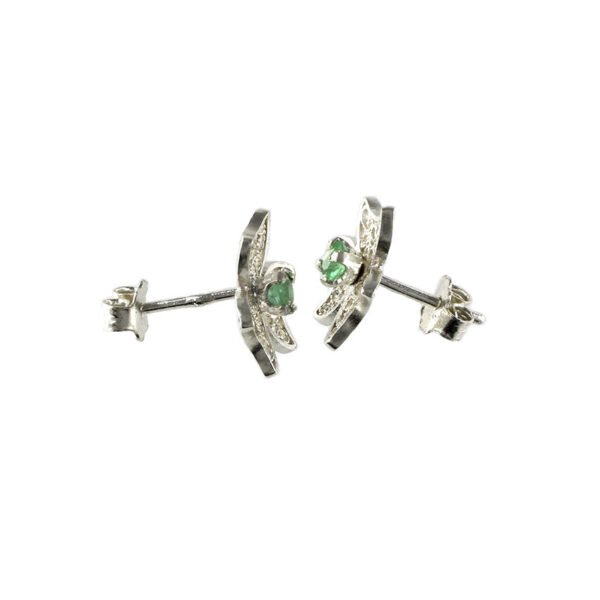 aretes de filigrana plata y esmeralda.