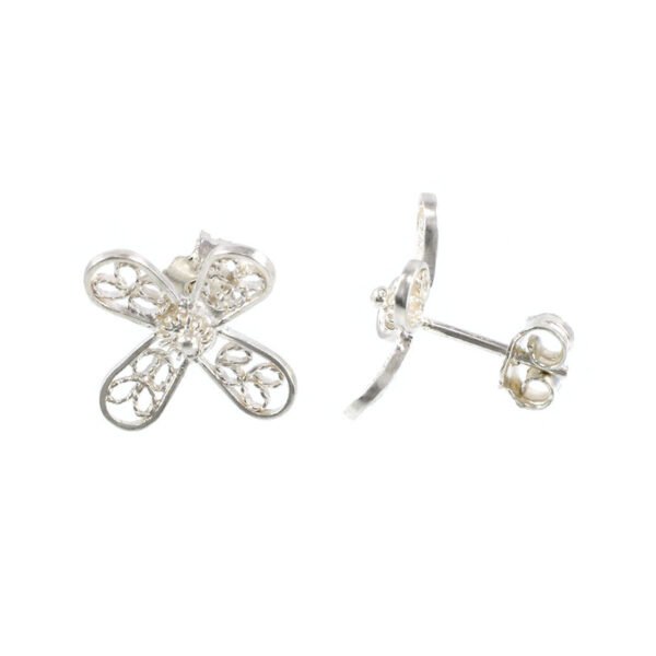 aretes y topos pequeños en filigrana plata