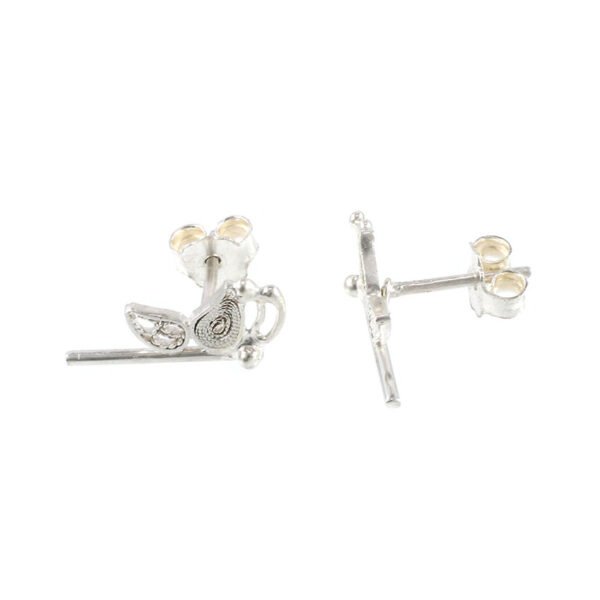 aretes y topos pequeños en filigrana plata