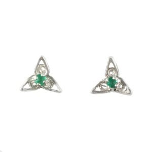 Aretes topos Bellis en filigrana plata y esmeraldas ref. are-398