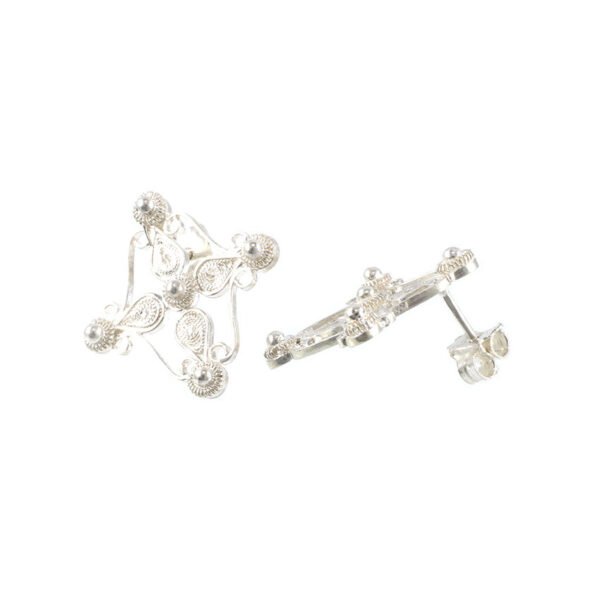 aretes y topos pequeños en filigrana plata