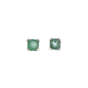 Aretes topos de plata con esmeralda ref. are-496