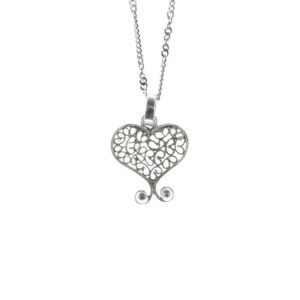 Cadena y Dije Amor Verdadero en filigrana plata ref. dij-303