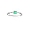 Anillo plata minimalista esmeralda