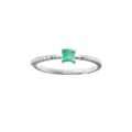 Anillo plata minimalista esmeralda