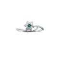 Anillo plata elegante esmeralda