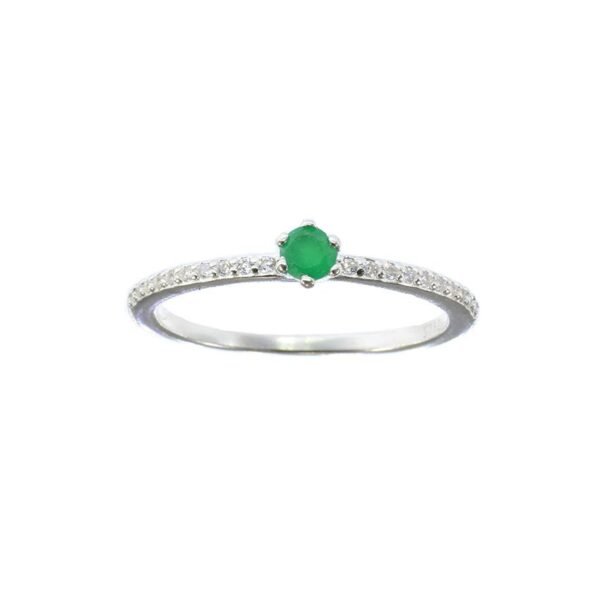 Anillo plata lujo artesanal esmeralda