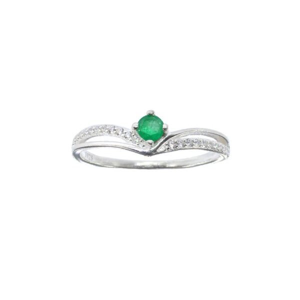 Anillo plata sofisticado esmeralda