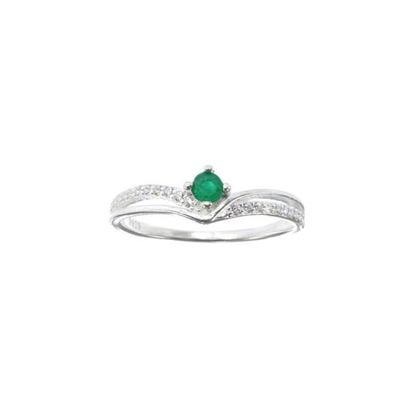 Anillo plata exclusivo esmeralda
