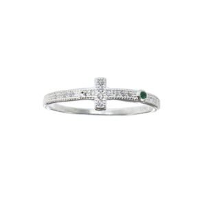 Anillo de plata 925 con esmeralda colombiana