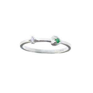 Anillo plata esmeralda y circones