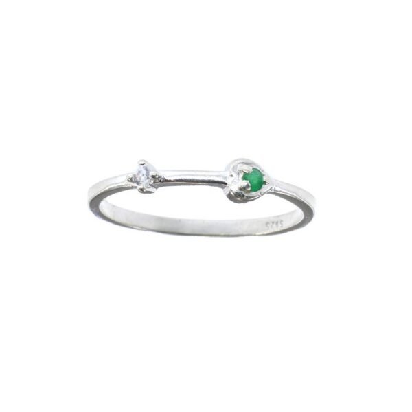 Anillo plata esmeralda y circones