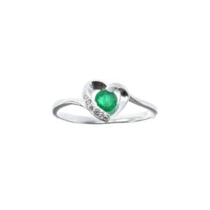 Anillo kron de plata esmeralda y circones ref. ani-555