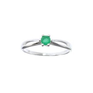 Anillo kubik de plata esmeralda y circones ref. ani-551