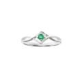 Anillo plata delicado esmeralda