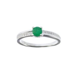 Anillo oslo 2 de plata esmeralda y circones ref. ani-571