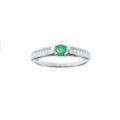 Anillo plata romántico esmeralda