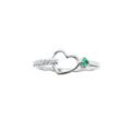 Anillo compromiso esmeralda plata