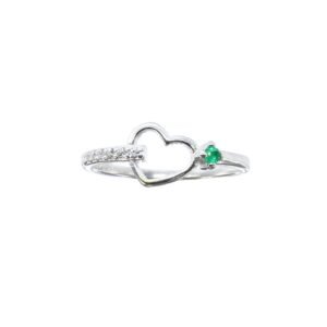 Anillo compromiso esmeralda plata