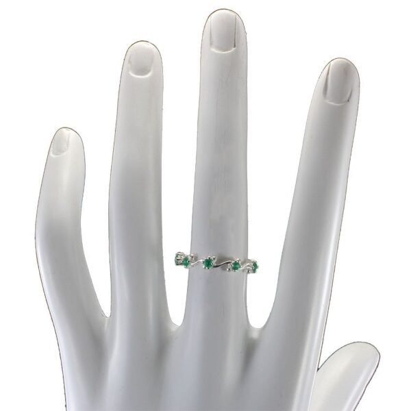 Anillo plata lujo esmeralda