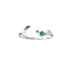 Anillo plata clásico esmeralda