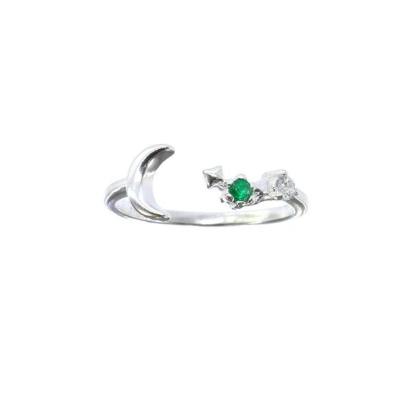 Anillo plata clásico esmeralda